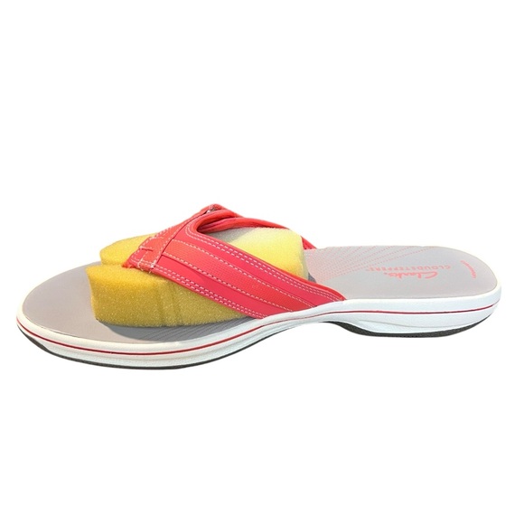 Clarks Breeze Sea Bright Coral Women’s Sandals Flip Flops NEW - Picture 3 of 7